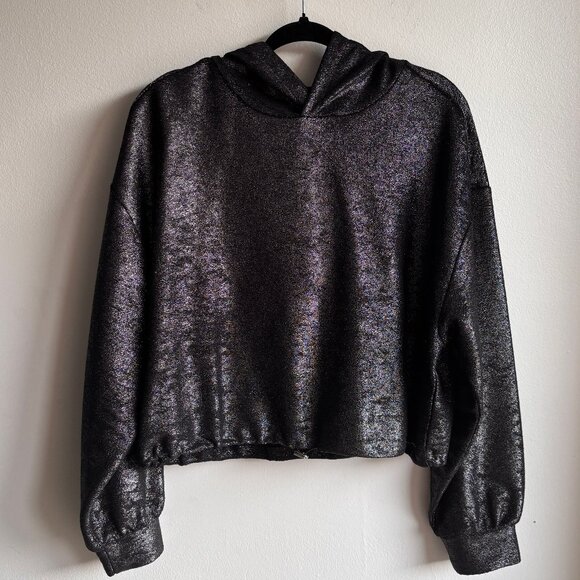 SzL Anthro Pilcro Shimmery Foil Hoodie - EUC - Picture 2 of 10